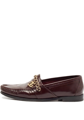 Dolce & Gabbana Pre-Owned chain-link leather loafers - Red