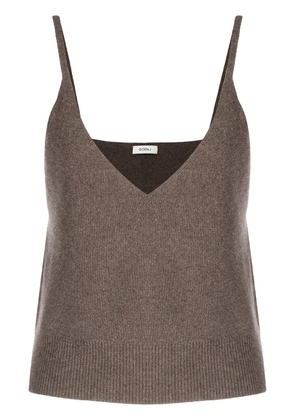 Goen.J V-neck cashmere tank top - Brown