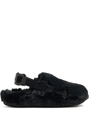 Nike Calm SE slingback faux-fur sandals - Black