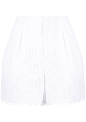 Dice Kayek perforated-design shorts - White