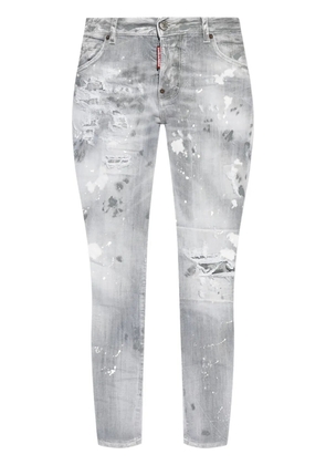 DSQUARED2 logo-patch cotton-blend jeans - Grey