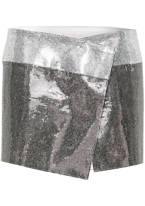 Nuè rhinestone-embellished mini skirt - Silver