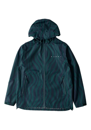 BY PARRA Flow wave-print hooded rain jacket - Green