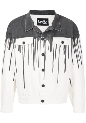 Haculla dripping-paint denim jacket - White