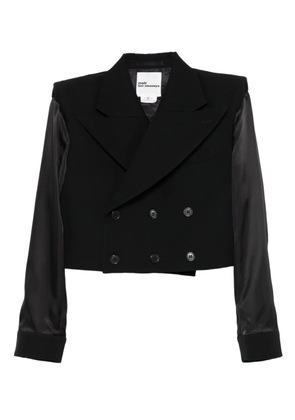 Noir Kei Ninomiya double-breasted satin-sleeve jacket - Black