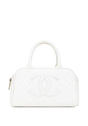 CHANEL Pre-Owned 2003-2004 CC Quilted Caviar Bowling Bag handbag - White