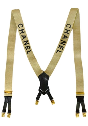 CHANEL Pre-Owned 1990-2000s logo-print suspenders - Neutrals