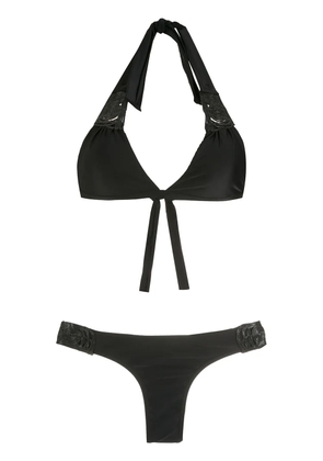 Amir Slama textured halterneck bikini set - Black
