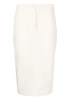 Nude high-waisted cotton-blend skirt - Neutrals