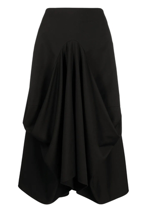 Goen.J structured draping midi skirt - Black