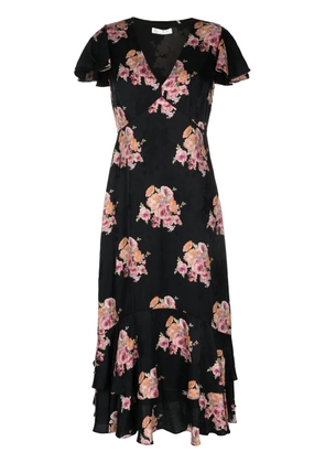 LoveShackFancy Elowen floral-print midi dress - Black