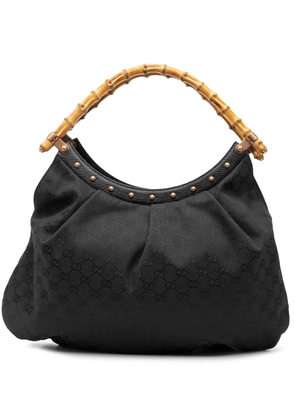 Gucci Pre-Owned 2000-2015 GG Canvas Bamboo Studded hobo bag - Black