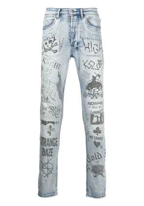 Ksubi Van Winkle graphic-print skinny jeans - Blue