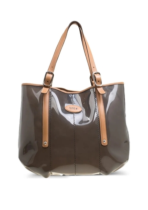Tod's Vintage leather-trim tote bag - Brown