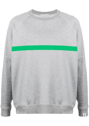Mackintosh horizontal-stripe crew-neck sweatshirt - Grey