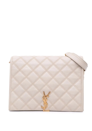 Saint Laurent Pre-Owned 2019 Small Quilted Lambskin Becky Chain shoulder bag - White