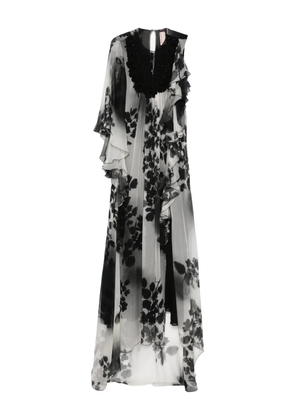 Antonio Marras ruffled floral asymmetric dress - Black