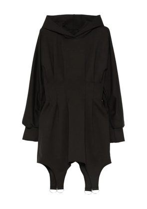 HAMZA Cairo hooded cinched waist mini dress - Black