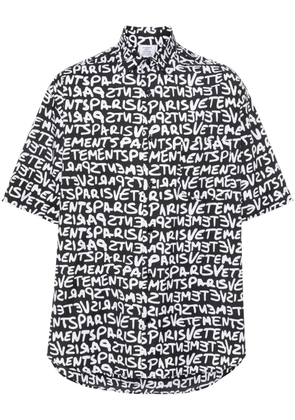 VETEMENTS logo-print cotton shirt - Black