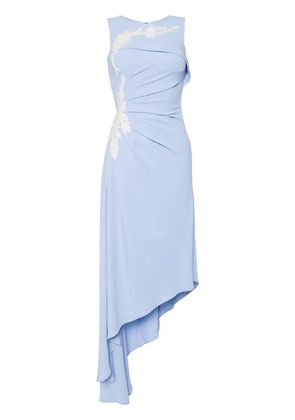 Saiid Kobeisy gathered crepe asymmetric dress - Blue