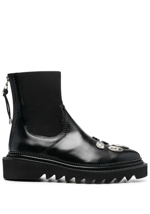 Toga Pulla pointed leather ankle boots - Black