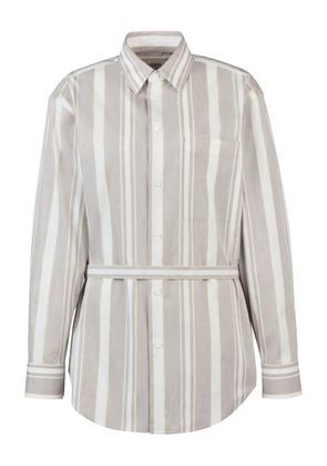 Tod's striped belted shirt - Brown