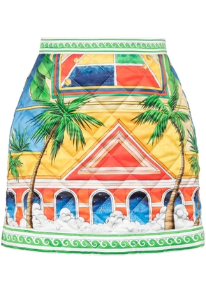 Casablanca Triomphe D'Orange quilted mini skirt - White