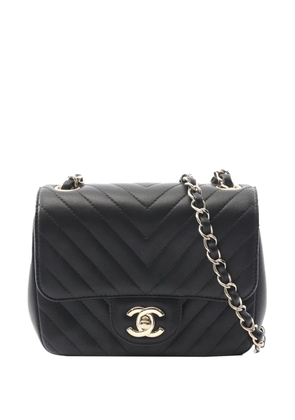CHANEL Pre-Owned 2017-2018 Mini Square Classic Chevron Lambskin Single Flap crossbody bag - Black