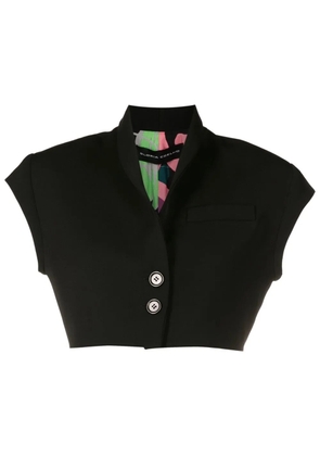 Gloria Coelho abstract-print cropped jacket - Black
