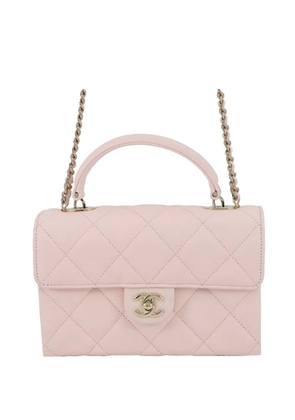 CHANEL Pre-Owned 2021-2025 CC Quilted Caviar Top Handle Bag satchel - Pink