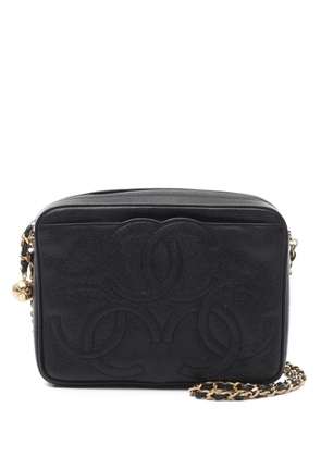 CHANEL Pre-Owned 1994-1996 Triple Coco Mark small shoulder bag - Black