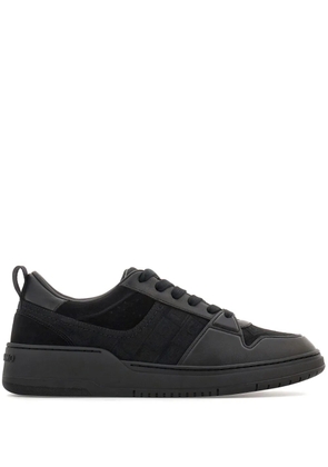 Ferragamo panelled leather sneakers - Black