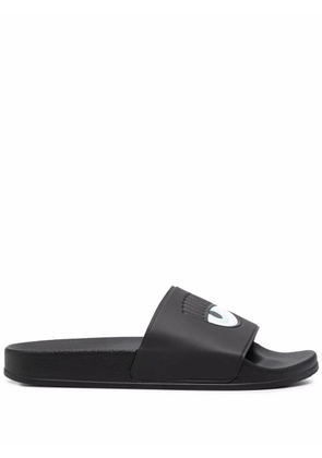 Chiara Ferragni embossed flat slides - Black