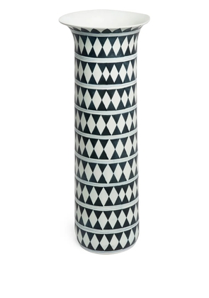 L'Objet geometric-pattern porcelain vase (43cm) - Black