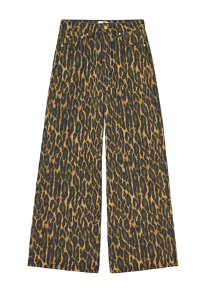GANNI leopard-print jeans - Brown