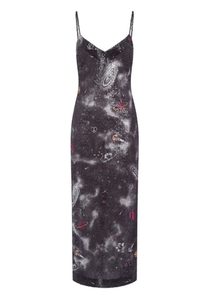 MOSCHINO JEANS astral pattern maxi dress - Grey