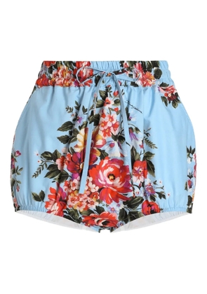 Dolce & Gabbana floral-pattern drawstring shorts - Blue