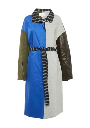 Esteban Cortazar belted panelled coat - Grey