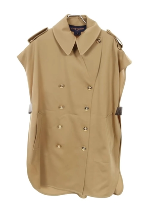 Louis Vuitton Pre-Owned 2020s sleeveless double-breasted wool cape - Neutrals