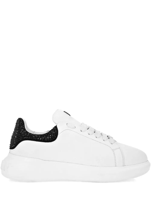 Philipp Plein Mix Strass crystal-embellished platform sneakers - White