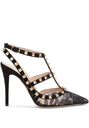 Valentino Garavani 100mm Rockstud lace pumps - Black