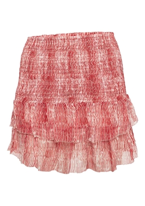 Isabel Marant Vintage Zelia smocked silk mini skirt - Red