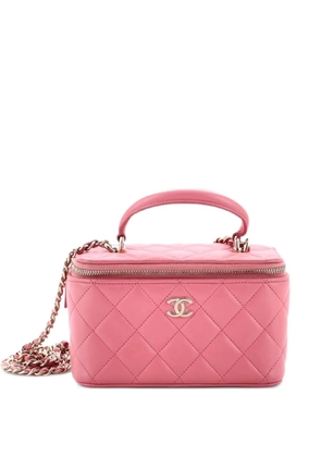 CHANEL Pre-Owned Classic Top Handle Vanity Case with Chain Quilted Lambskin Small crossbody bag - Pink