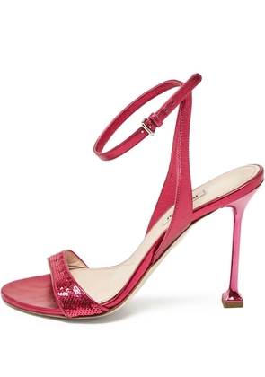 Miu Miu Pre-Owned sequin-embellished metallic heeled sandals - Pink