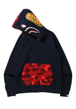 A BATHING APE® camo shark zip hoodie - Blue