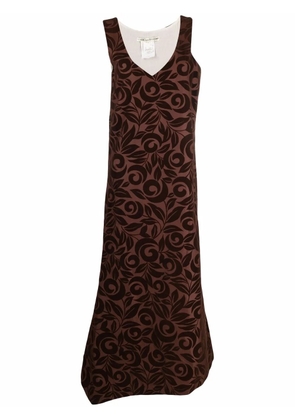 Comme Des Garçons Pre-Owned 1996 foliage-print velvet dress - Brown