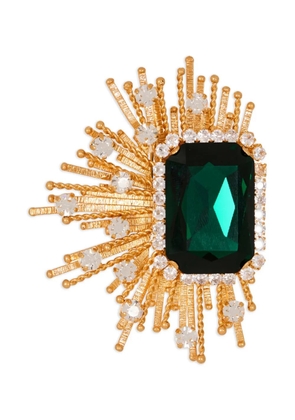 Balmain crystal-embellishment brooch - Gold