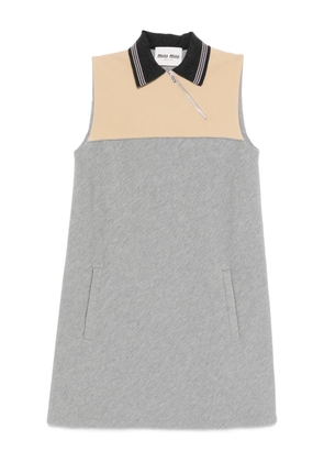 Miu Miu half-zip polo-collar mini dress - Grey