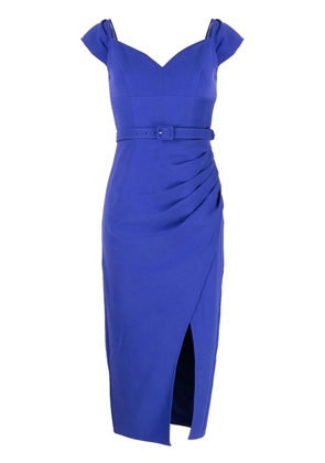 Self-Portrait sweetheart-neck midi-dress - Blue