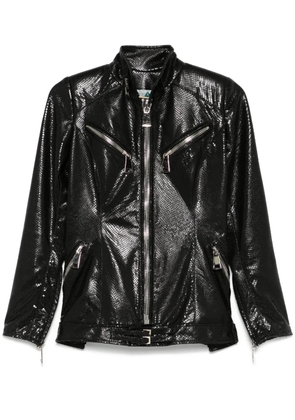 MITILIANE COUTURE lizard skin-effect leather jacket - Black
